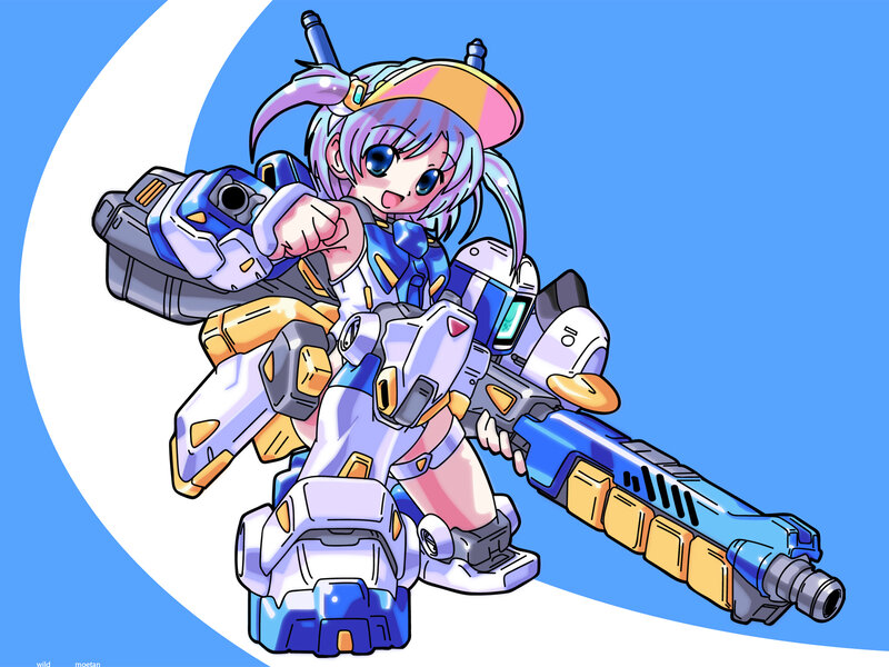 anime girl with mech weapon
