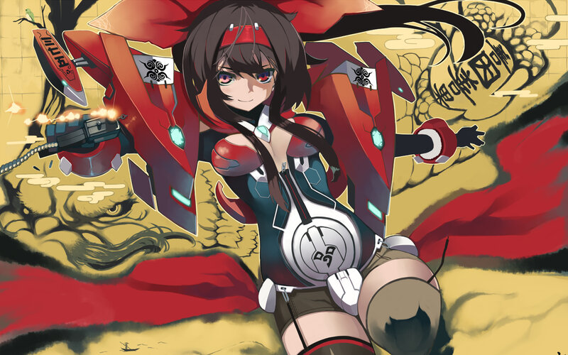anime girl with mecha armor