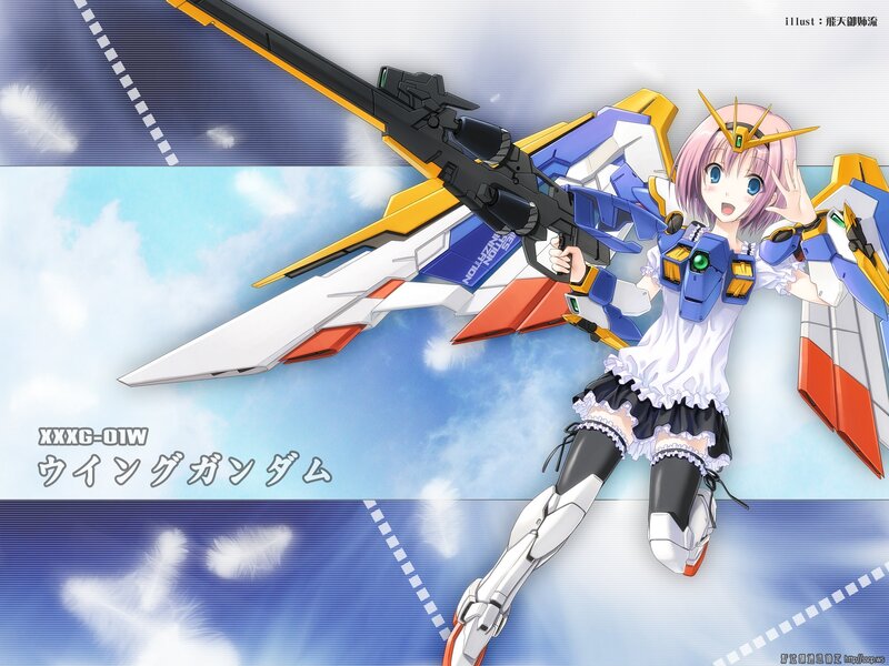 Anime Girl with Mecha — Blue, Dynamic