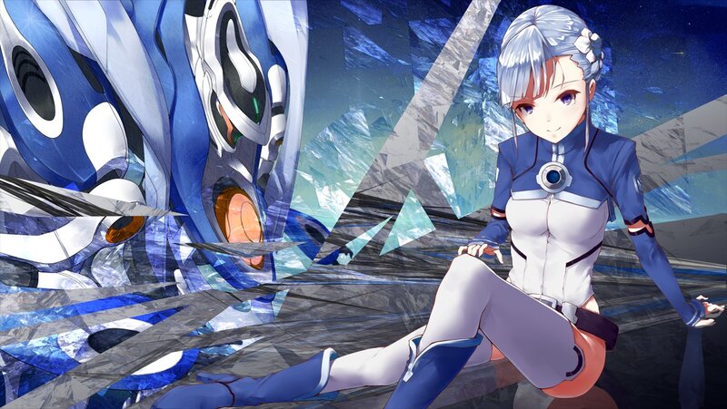anime girl with mecha companion