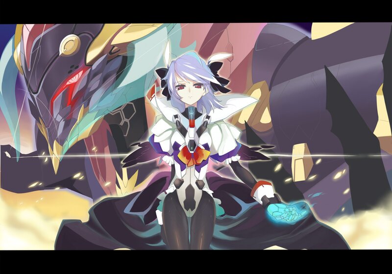 anime girl with mecha dragon