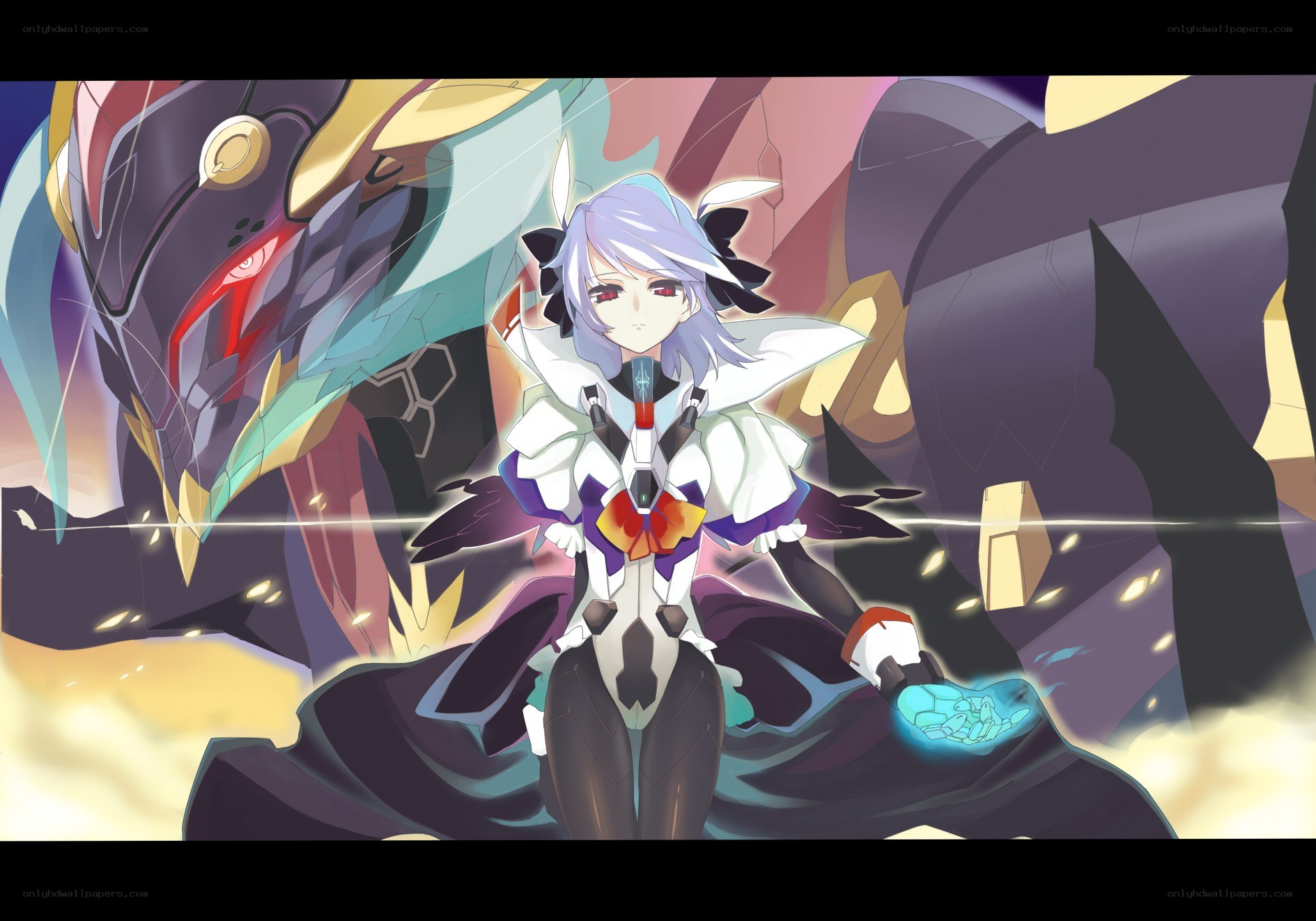 anime girl with mecha dragon