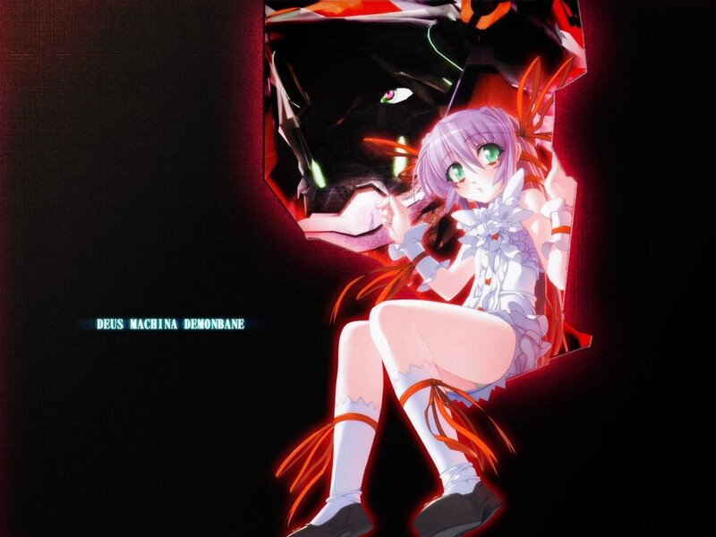 Anime girl with mecha in background
