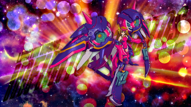Anime Girl with Mecha — Purple, Dramatic, Digital Art
