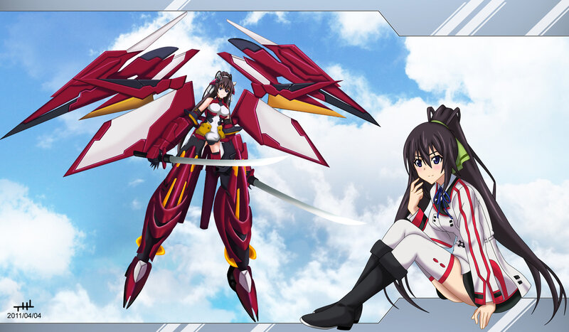 Anime Girl with Mecha — Red, Dramatic, Afternoon