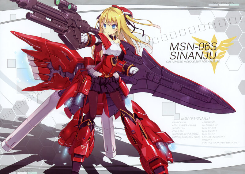 Anime Girl with Mecha — Red, Dramatic, Digital Art