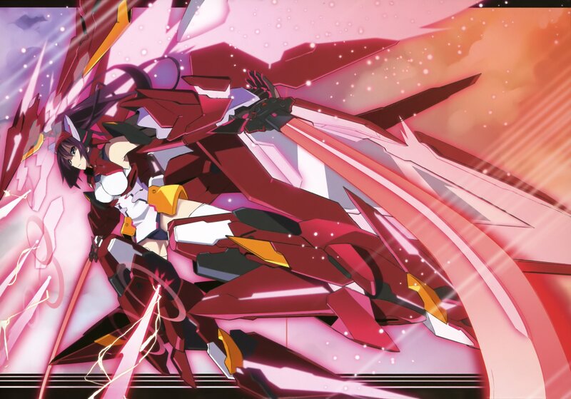 Anime Girl with Mecha — Red, Dramatic