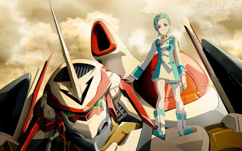 anime girl with mecha robot