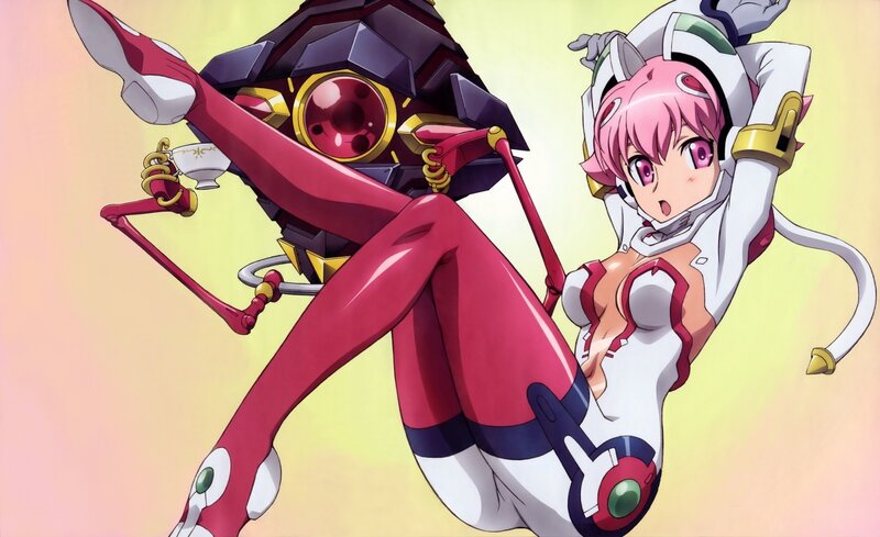 anime girl with mecha robot