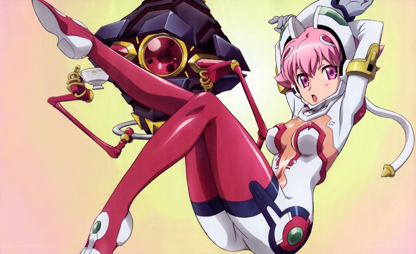 anime girl with mecha robot