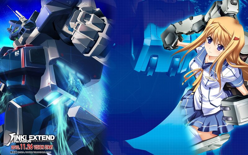 Anime girl with mecha robot