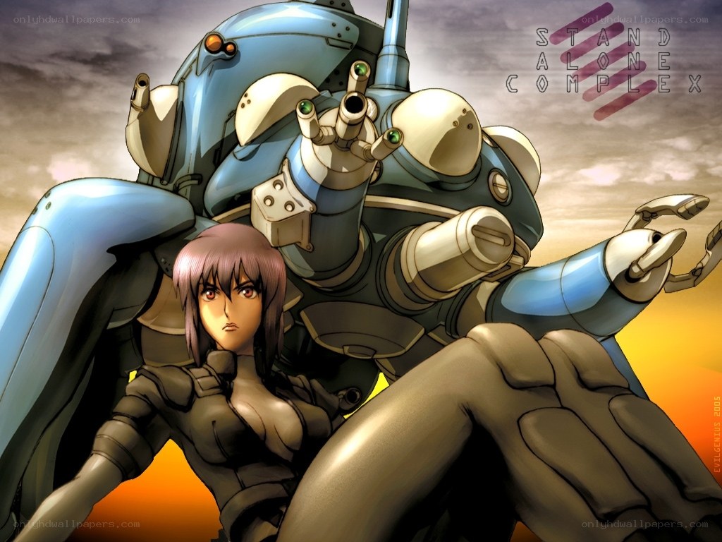 Anime girl with mecha robot