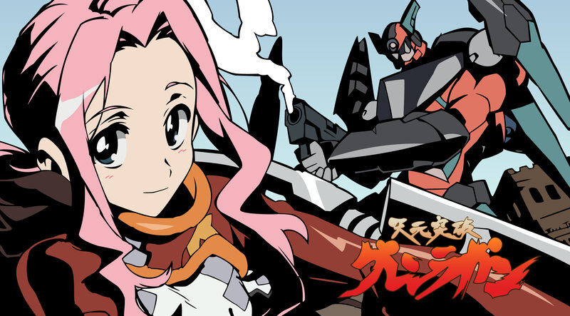 Anime girl with mecha robot