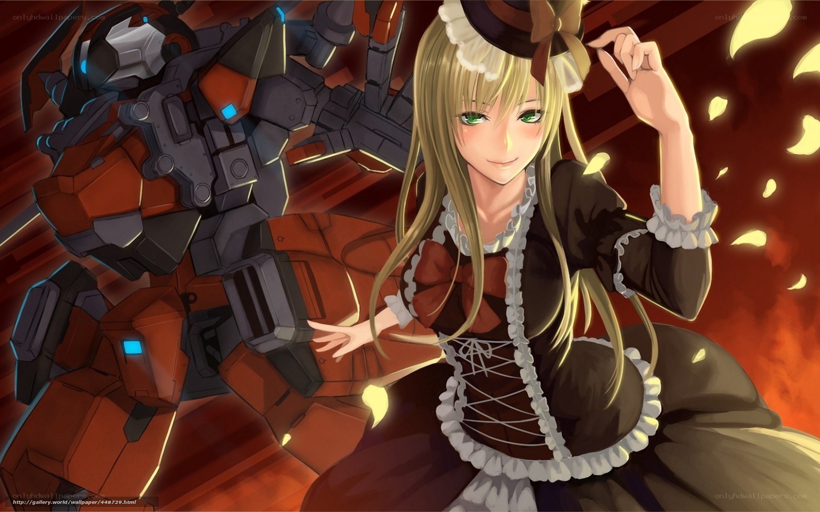 anime girl with mecha robot