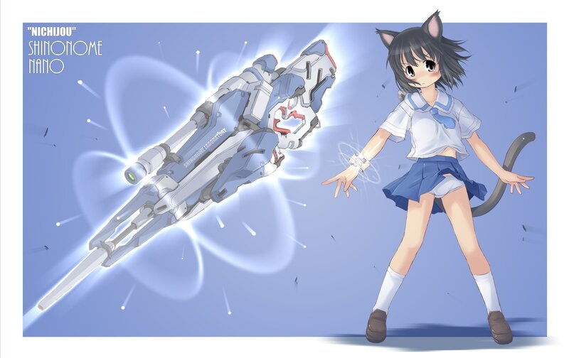 Anime girl with mecha weapon