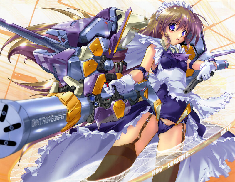 anime girl with mecha weapon