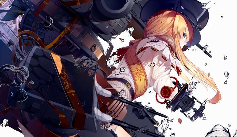 Anime Girl with Mecha — White, Dramatic