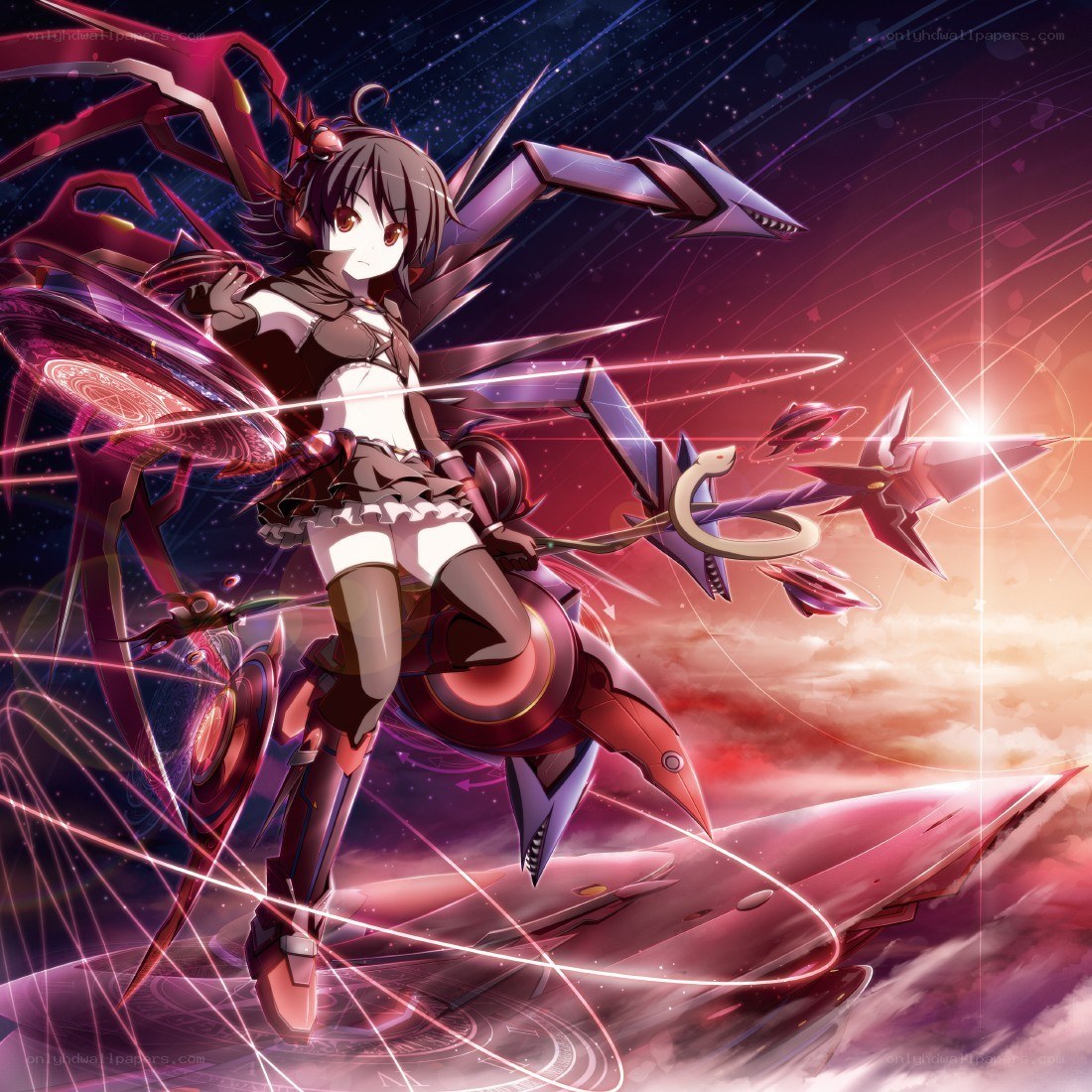 Anime girl with mecha wings