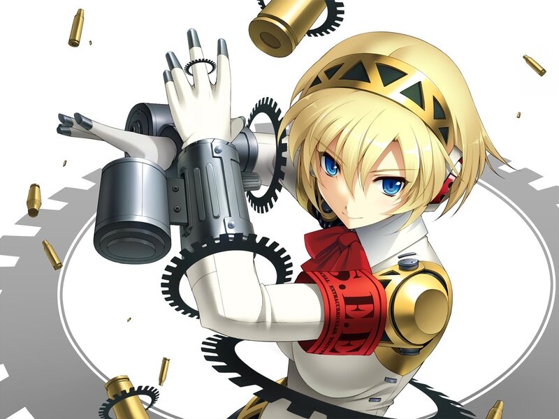 anime girl with mechanical arm