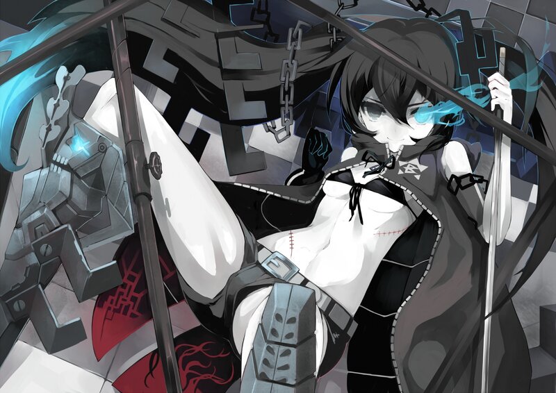anime girl with mechanical arm