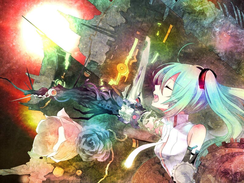 Anime girl with mechanical arm