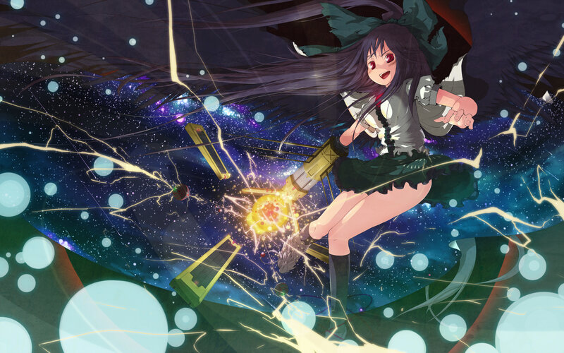 Anime Girl with Mechanical Arm — Purple