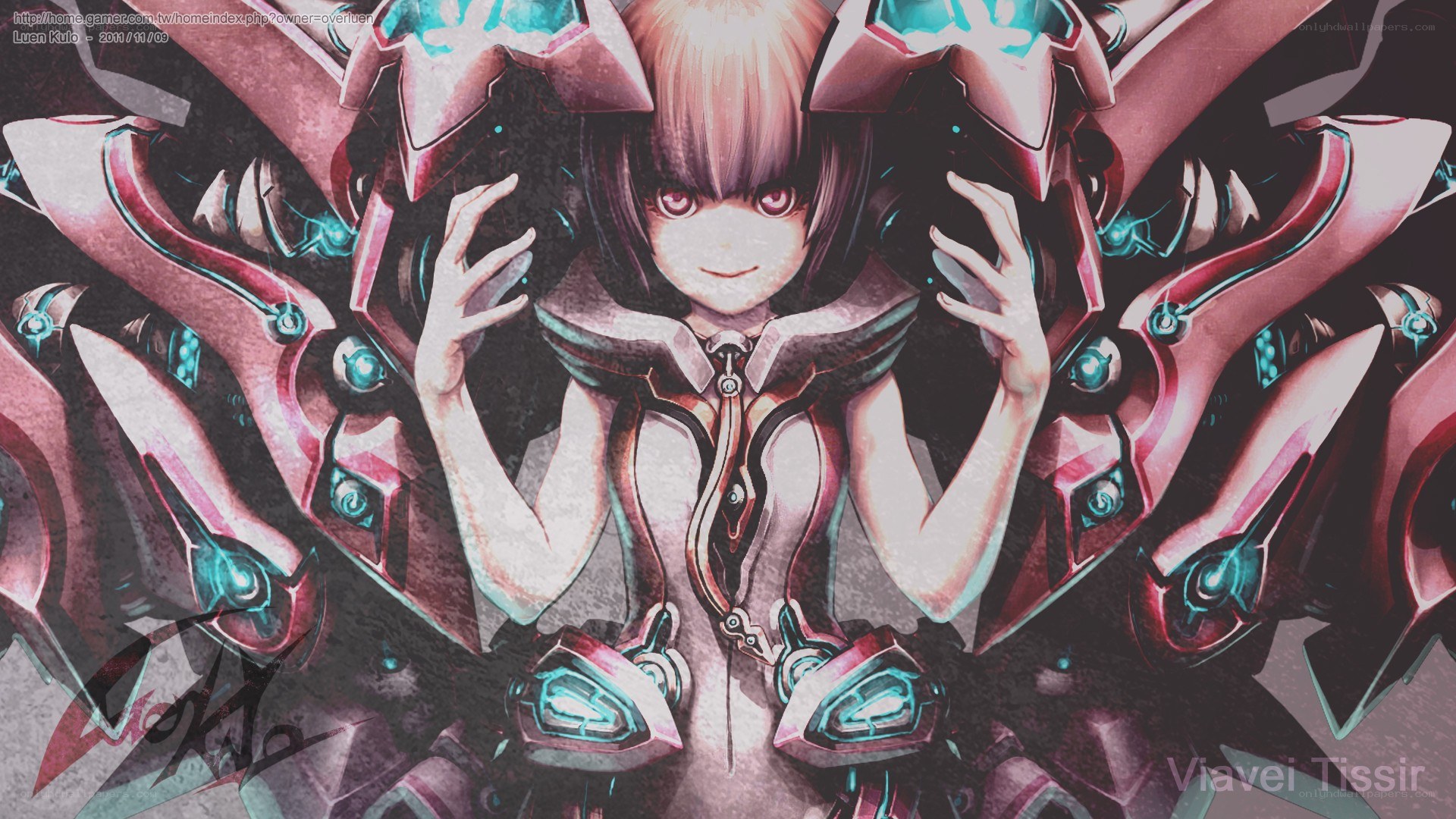 anime girl with mechanical armor