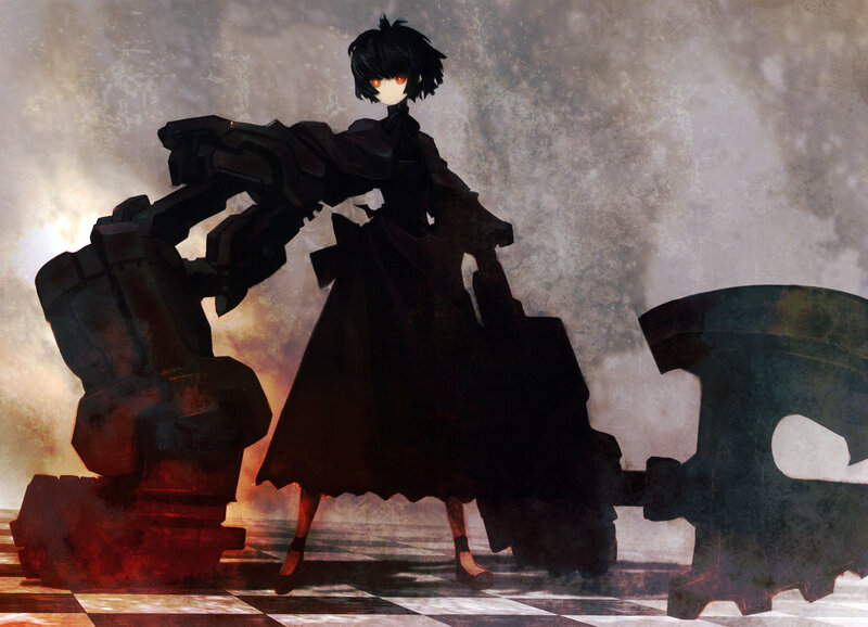 anime girl with mechanical arms