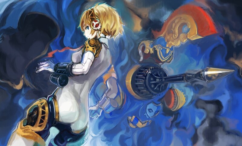 anime girl with mechanical arms
