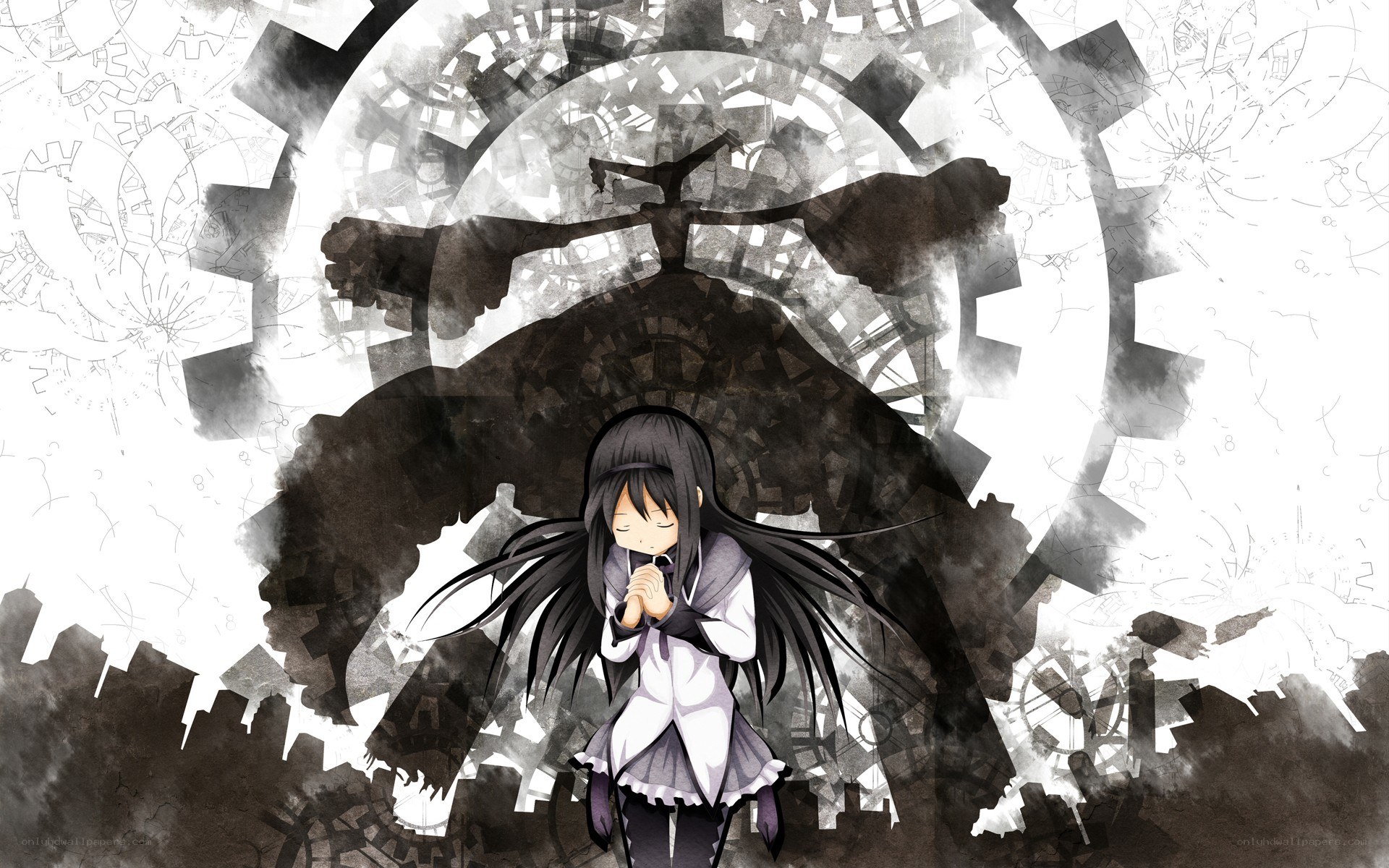 anime girl with mechanical background