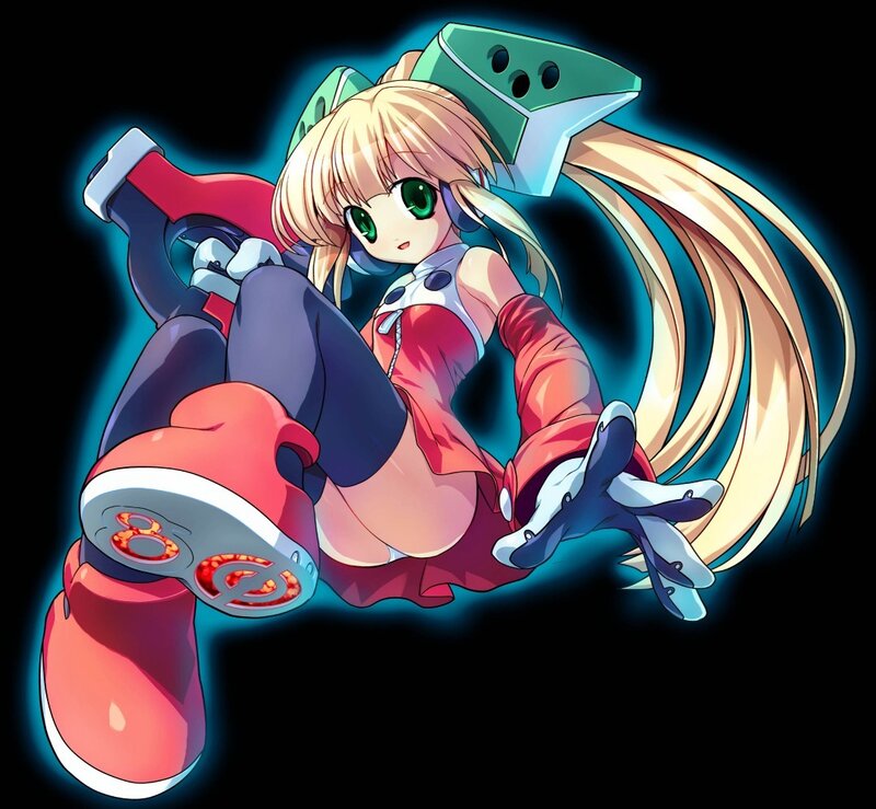 anime girl with mechanical boots