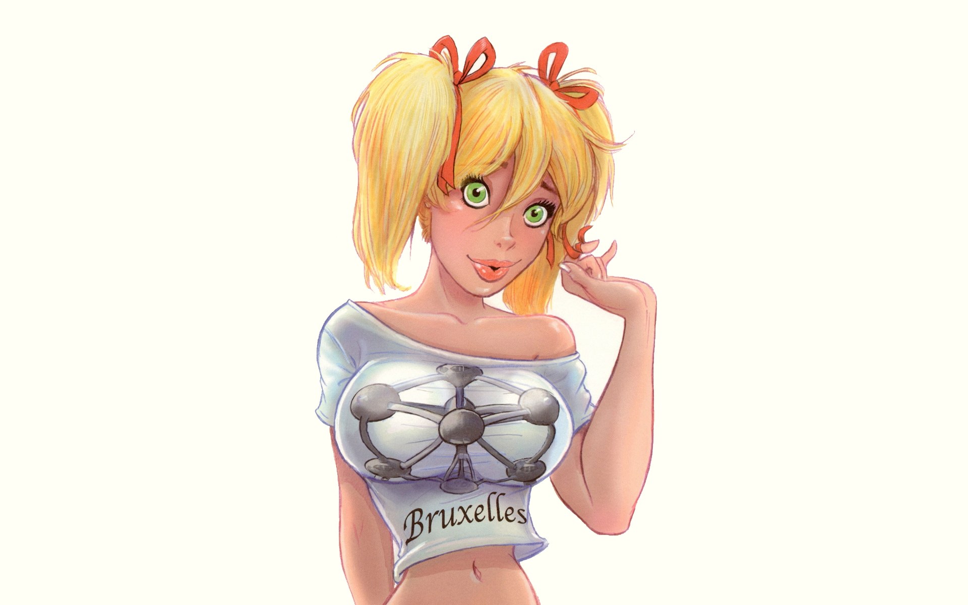 anime girl with mechanical chest
