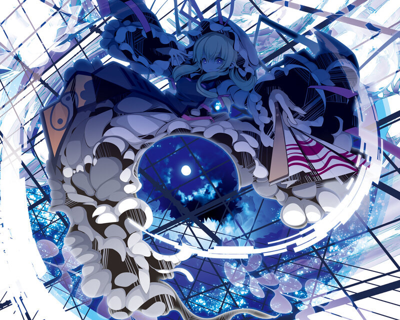 Anime Girl with Mechanical Creature — Blue, Dramatic, Night