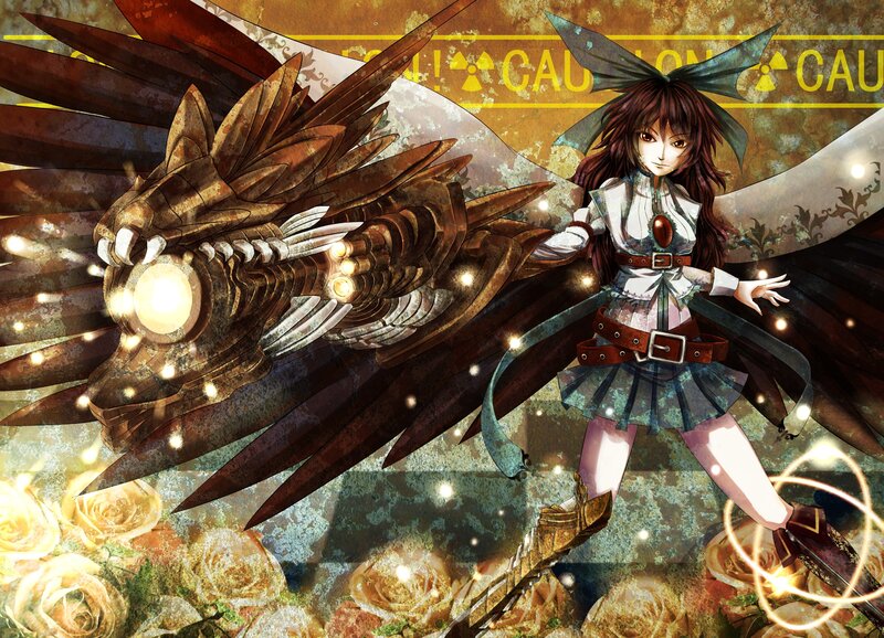 anime girl with mechanical dragon