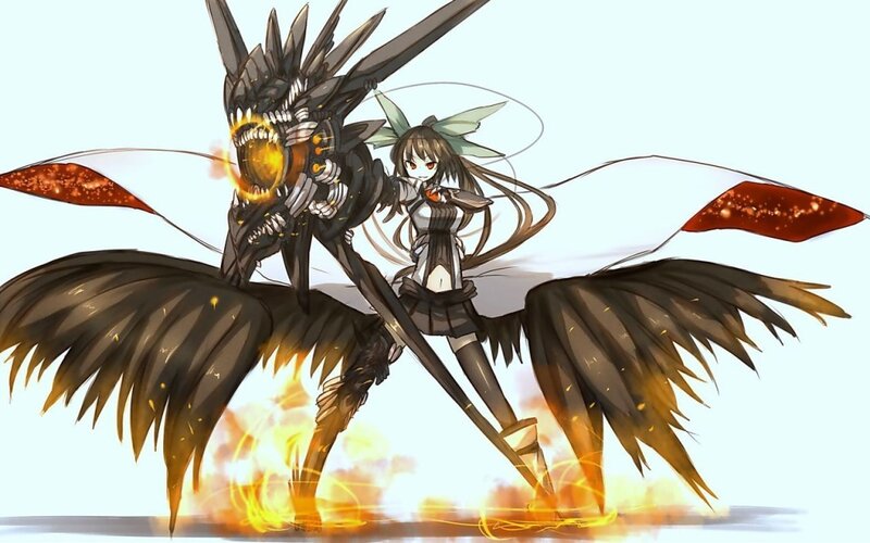 anime girl with mechanical dragon