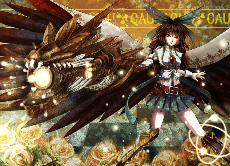 Anime Girl with Mechanical Dragon — Brown