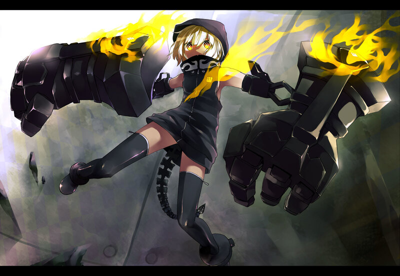 Anime Girl with Mechanical Fists