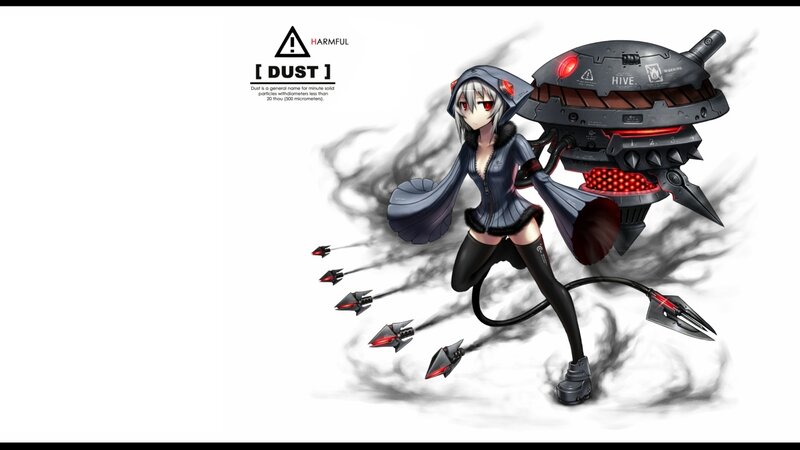 Anime girl with mechanical hive
