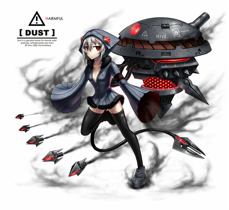 Anime girl with mechanical hive