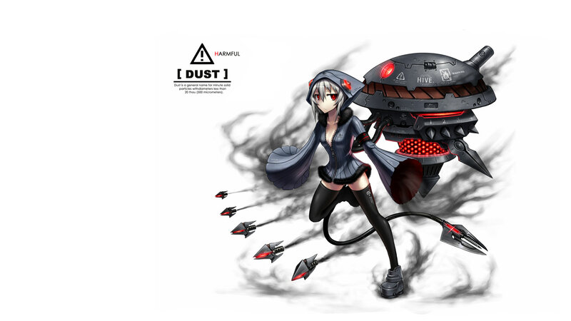 Anime girl with mechanical hive