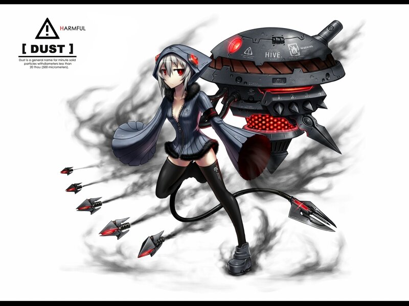 Anime Girl with Mechanical Hive — Black