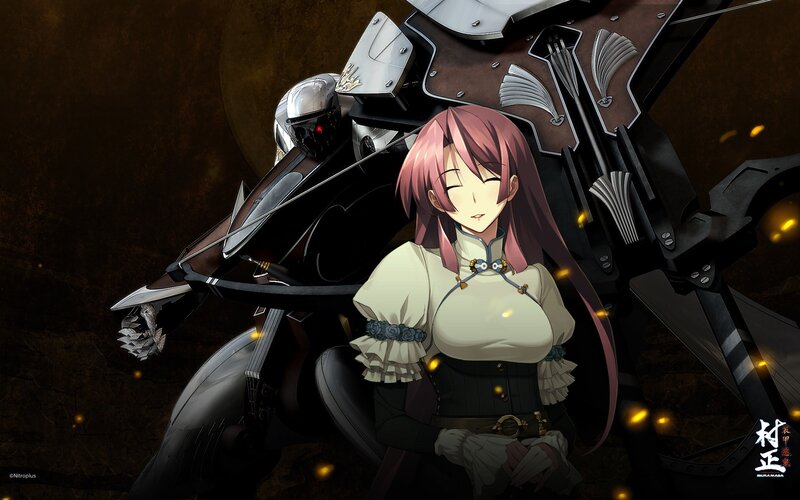 anime girl with mechanical knight