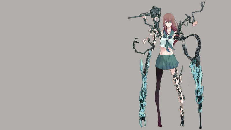 anime girl with mechanical limbs