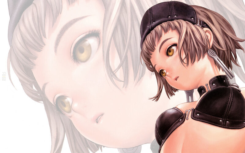 anime girl with mechanical parts