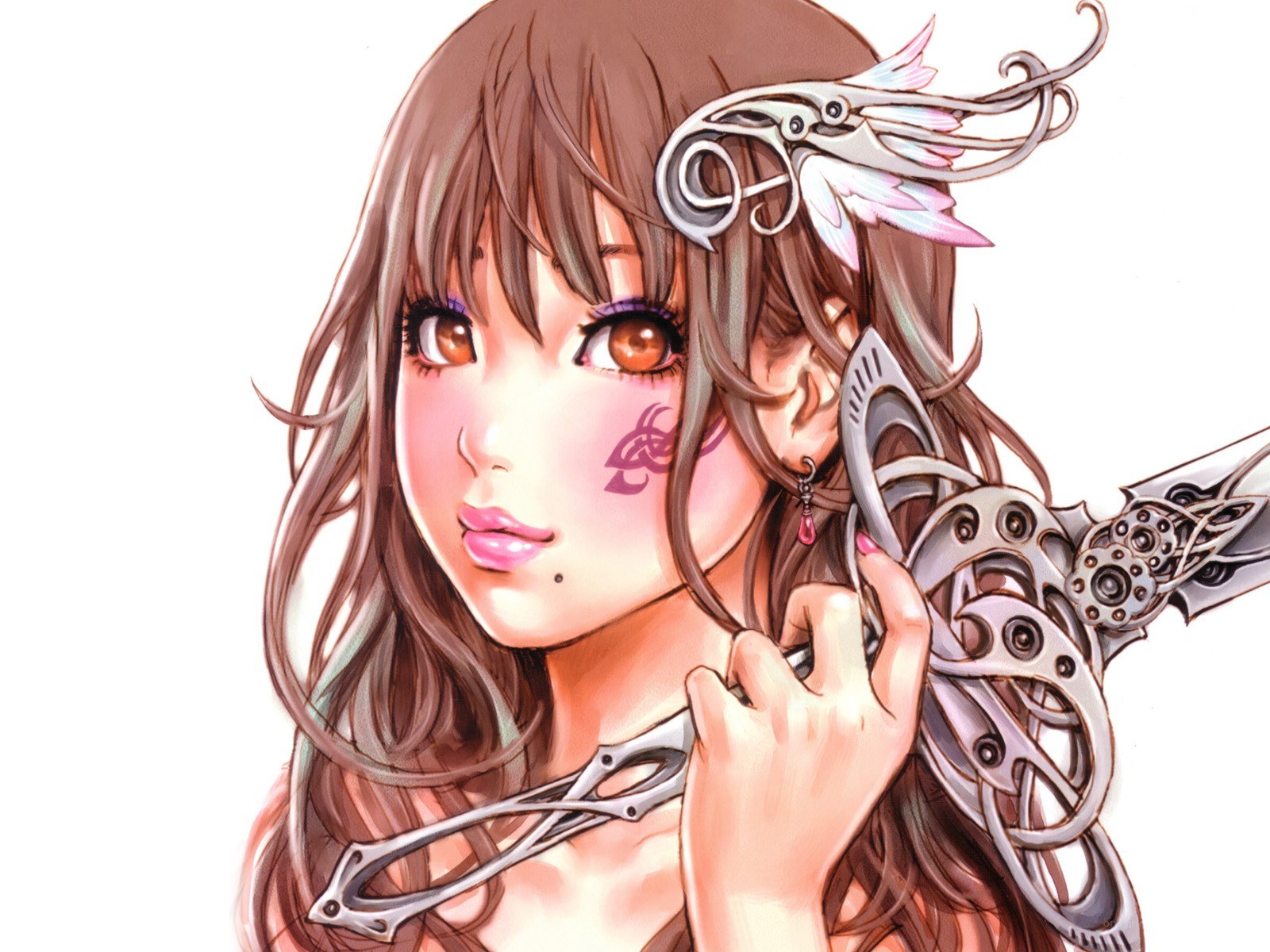 anime girl with mechanical sword