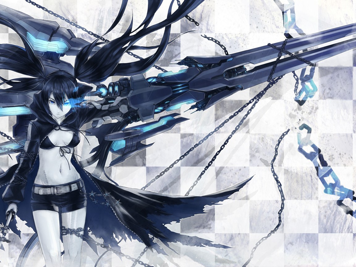 anime girl with mechanical weapon