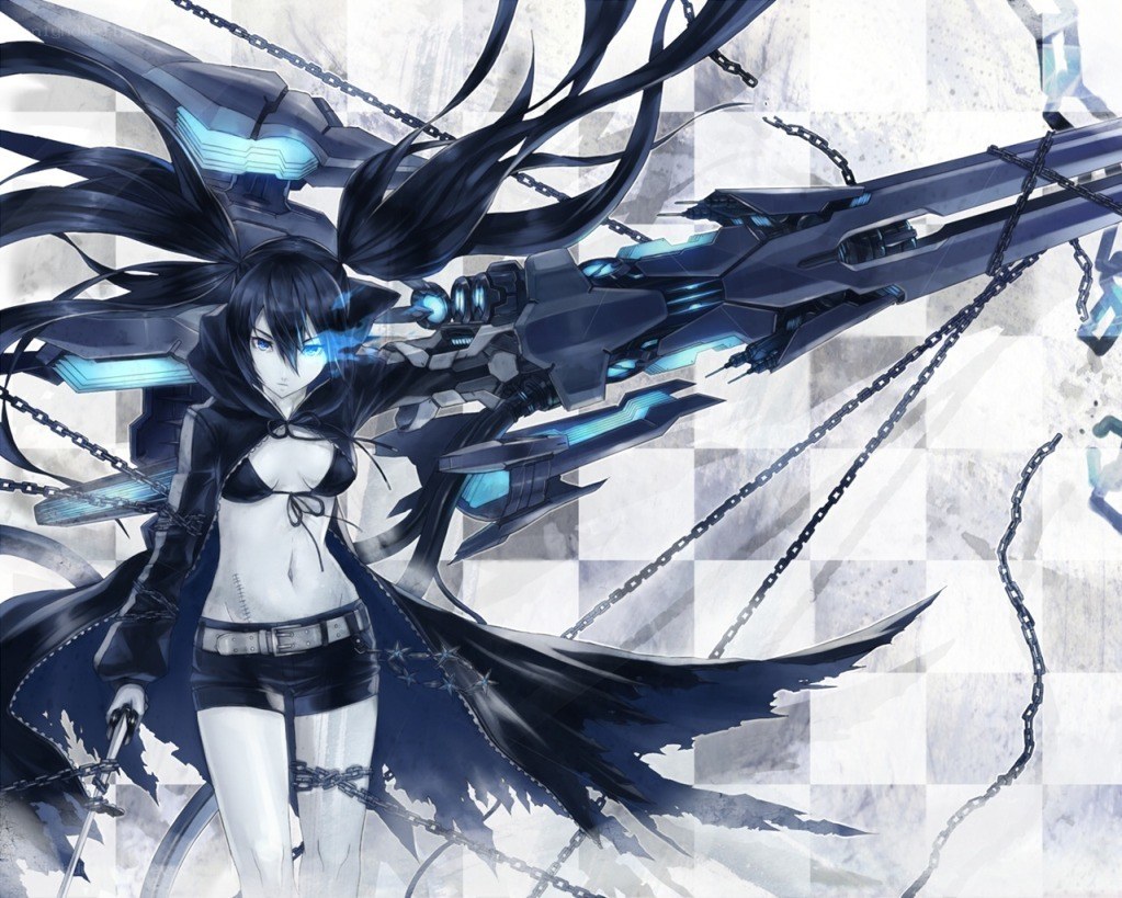 anime girl with mechanical weapon