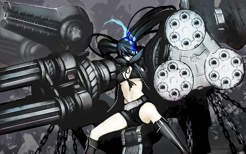 anime girl with mechanical weapons
