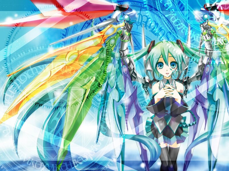 anime girl with mechanical wings