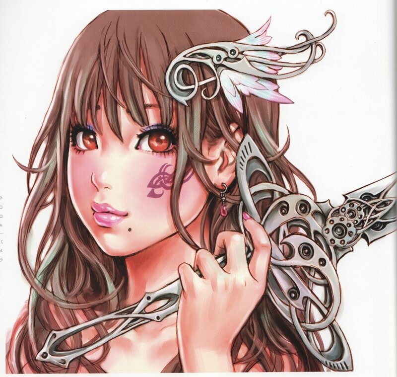 anime girl with mechanical wings